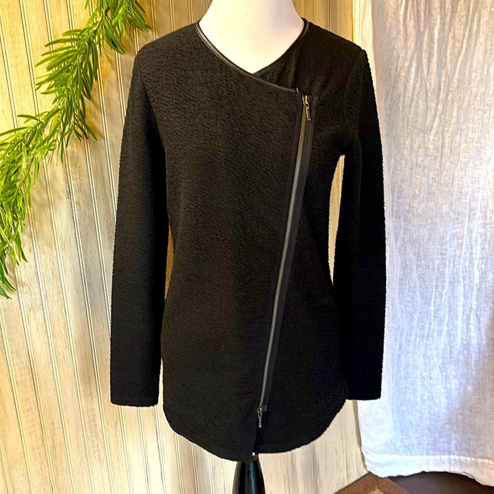 Euro Brand Noppies Side Zip Moto Jacket Top, Small, Cotton Crinkle, Black, NWT